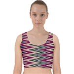 Pattern Zigzag Stripe Design Velvet Racer Back Crop Top