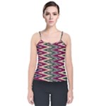 Pattern Zigzag Stripe Design Velvet Spaghetti Strap Top