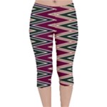 Pattern Zigzag Stripe Design Velvet Capri Leggings 