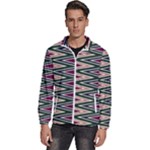 Pattern Zigzag Stripe Design Men s High Neck Windbreaker