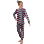 Pattern Zigzag Stripe Design Kids  Long Sleeve Set 