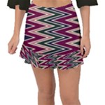 Pattern Zigzag Stripe Design Fishtail Mini Chiffon Skirt