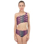 Pattern Zigzag Stripe Design Spliced Up Two Piece Swimsuit