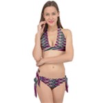 Pattern Zigzag Stripe Design Tie It Up Bikini Set