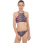 Pattern Zigzag Stripe Design Halter Bikini Set