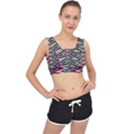 Pattern Zigzag Stripe Design V-Back Sports Bra