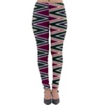 Pattern Zigzag Stripe Design Lightweight Velour Leggings