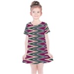 Pattern Zigzag Stripe Design Kids  Simple Cotton Dress