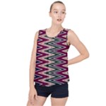 Pattern Zigzag Stripe Design Bubble Hem Chiffon Tank Top