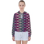 Pattern Zigzag Stripe Design Women s Tie Up Sweat