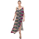 Pattern Zigzag Stripe Design Maxi Chiffon Cover Up Dress