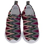 Pattern Zigzag Stripe Design Kids  Velcro No Lace Shoes