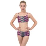 Pattern Zigzag Stripe Design Layered Top Bikini Set