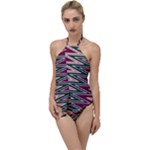 Pattern Zigzag Stripe Design Go with the Flow One Piece Swimsuit