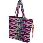 Pattern Zigzag Stripe Design Drawstring Tote Bag