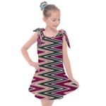 Pattern Zigzag Stripe Design Kids  Tie Up Tunic Dress