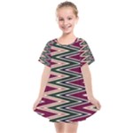 Pattern Zigzag Stripe Design Kids  Smock Dress