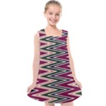 Pattern Zigzag Stripe Design Kids  Cross Back Dress