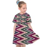 Pattern Zigzag Stripe Design Kids  Sailor Dress