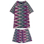 Pattern Zigzag Stripe Design Kids  Swim T-Shirt and Shorts Set