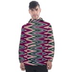 Pattern Zigzag Stripe Design Men s Front Pocket Pullover Windbreaker