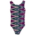 Pattern Zigzag Stripe Design Kids  Cut-Out Back One Piece Swimsuit