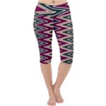 Pattern Zigzag Stripe Design Lightweight Velour Cropped Yoga Leggings