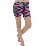 Pattern Zigzag Stripe Design Lightweight Velour Yoga Shorts