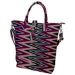 Pattern Zigzag Stripe Design Buckle Top Tote Bag