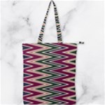 Pattern Zigzag Stripe Design Double Zip Up Tote Bag