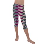 Pattern Zigzag Stripe Design Kids  Lightweight Velour Capri Leggings 