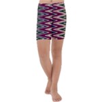 Pattern Zigzag Stripe Design Kids  Lightweight Velour Capri Yoga Leggings