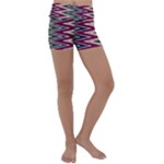 Pattern Zigzag Stripe Design Kids  Lightweight Velour Yoga Shorts