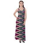 Pattern Zigzag Stripe Design Sleeveless Velour Maxi Dress