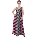 Pattern Zigzag Stripe Design Empire Waist Velour Maxi Dress