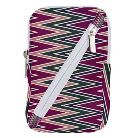 Pattern Zigzag Stripe Design Belt Pouch Bag (Large) from ArtsNow.com