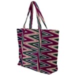 Pattern Zigzag Stripe Design Zip Up Canvas Bag