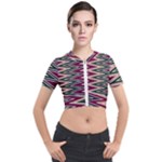 Pattern Zigzag Stripe Design Short Sleeve Cropped Jacket