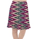 Pattern Zigzag Stripe Design Fishtail Chiffon Skirt