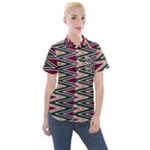 Pattern Zigzag Stripe Design Women s Short Sleeve Pocket Shirt