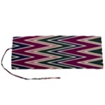 Pattern Zigzag Stripe Design Roll Up Canvas Pencil Holder (S)