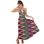 Pattern Zigzag Stripe Design Backless Maxi Beach Dress