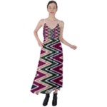 Pattern Zigzag Stripe Design Tie Back Maxi Dress