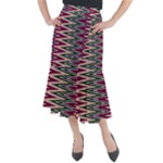 Pattern Zigzag Stripe Design Midi Mermaid Skirt