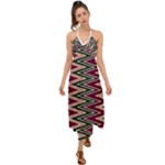 Pattern Zigzag Stripe Design Halter Tie Back Dress 