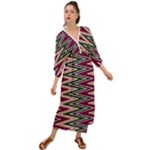 Pattern Zigzag Stripe Design Grecian Style  Maxi Dress