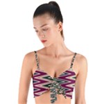 Pattern Zigzag Stripe Design Woven Tie Front Bralet