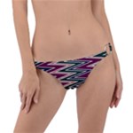 Pattern Zigzag Stripe Design Ring Detail Bikini Bottoms