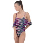 Pattern Zigzag Stripe Design Drape Piece Swimsuit