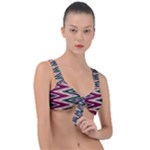 Pattern Zigzag Stripe Design Front Tie Bikini Top